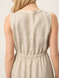 100% Linen Ruffle Trim Elasticated Waist Sleeveless Midi Dress LUCINDA