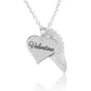 Heart Name Necklace with Angel Wing - Memorial Necklace