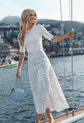 Aviana Skirt (White/Blue)