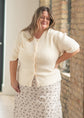 Zadie Ivory Short Sleeve Button Cardigan